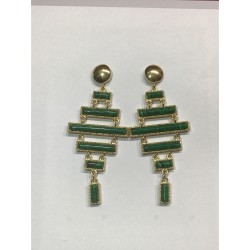 Orecchini argento e malachite