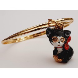 Bracciale charms gatto nero...